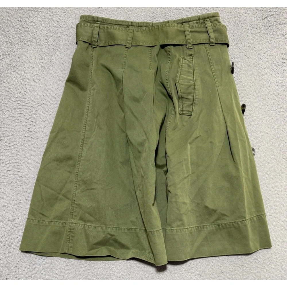 J CREW Army Green Military style belted skirt Womens size 4 100% Cotton